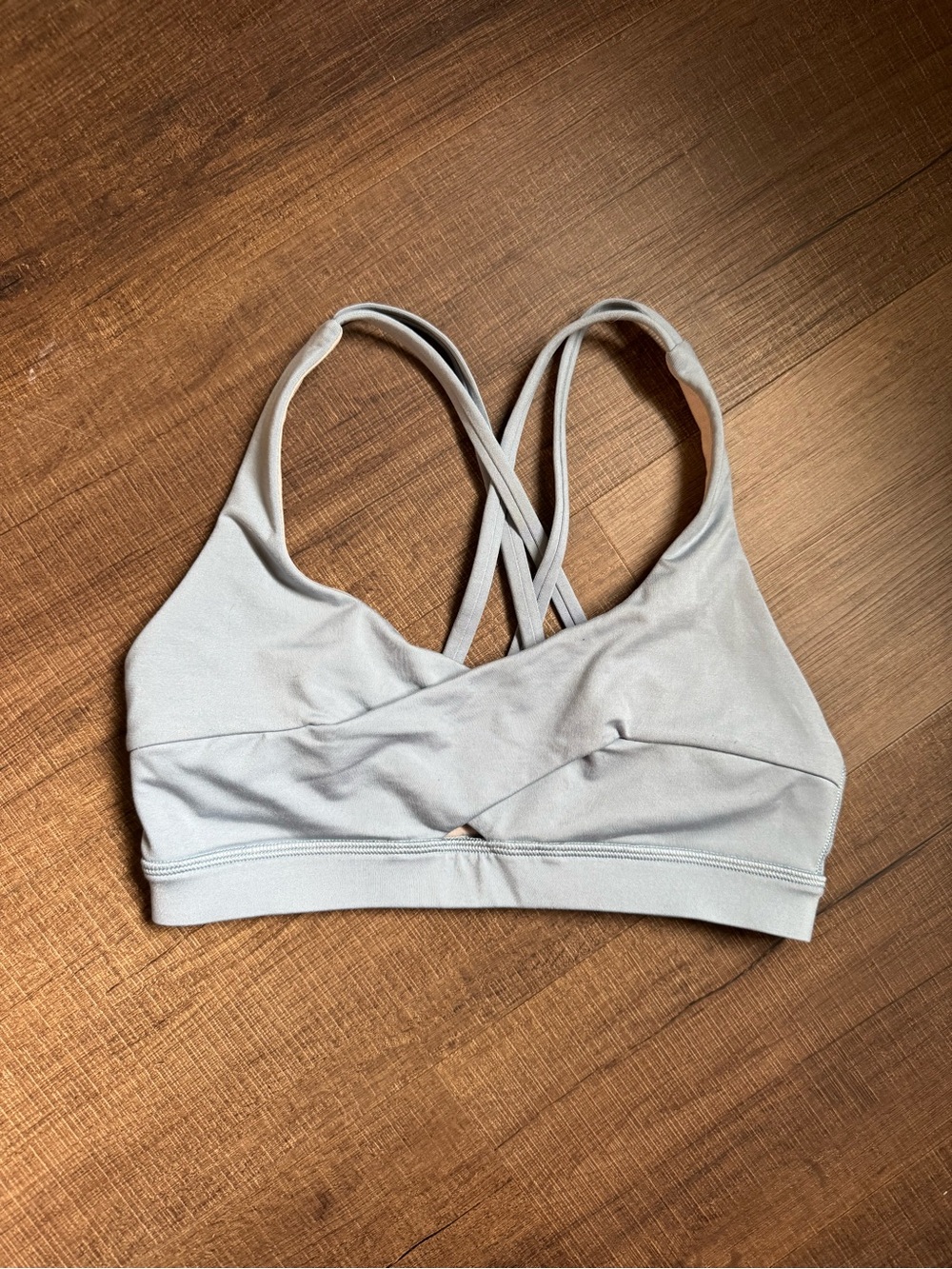 lululemon athletica Light Gray Crisscross Strappy Sports Bra